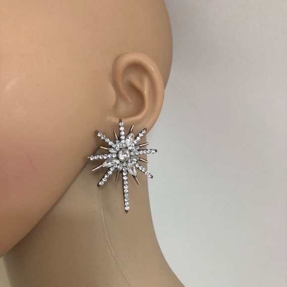 Crystal Starburst Earrings - Picture 5 of 7